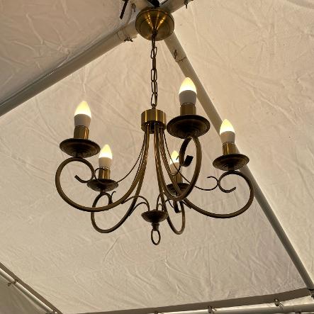 Brass Marquee Chandelier hire Essex